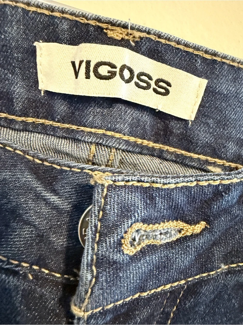 Vigoss Dark Blue Wide Leg Jeans with Silver Studs